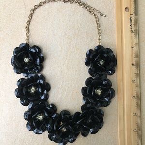 Black flower necklace
